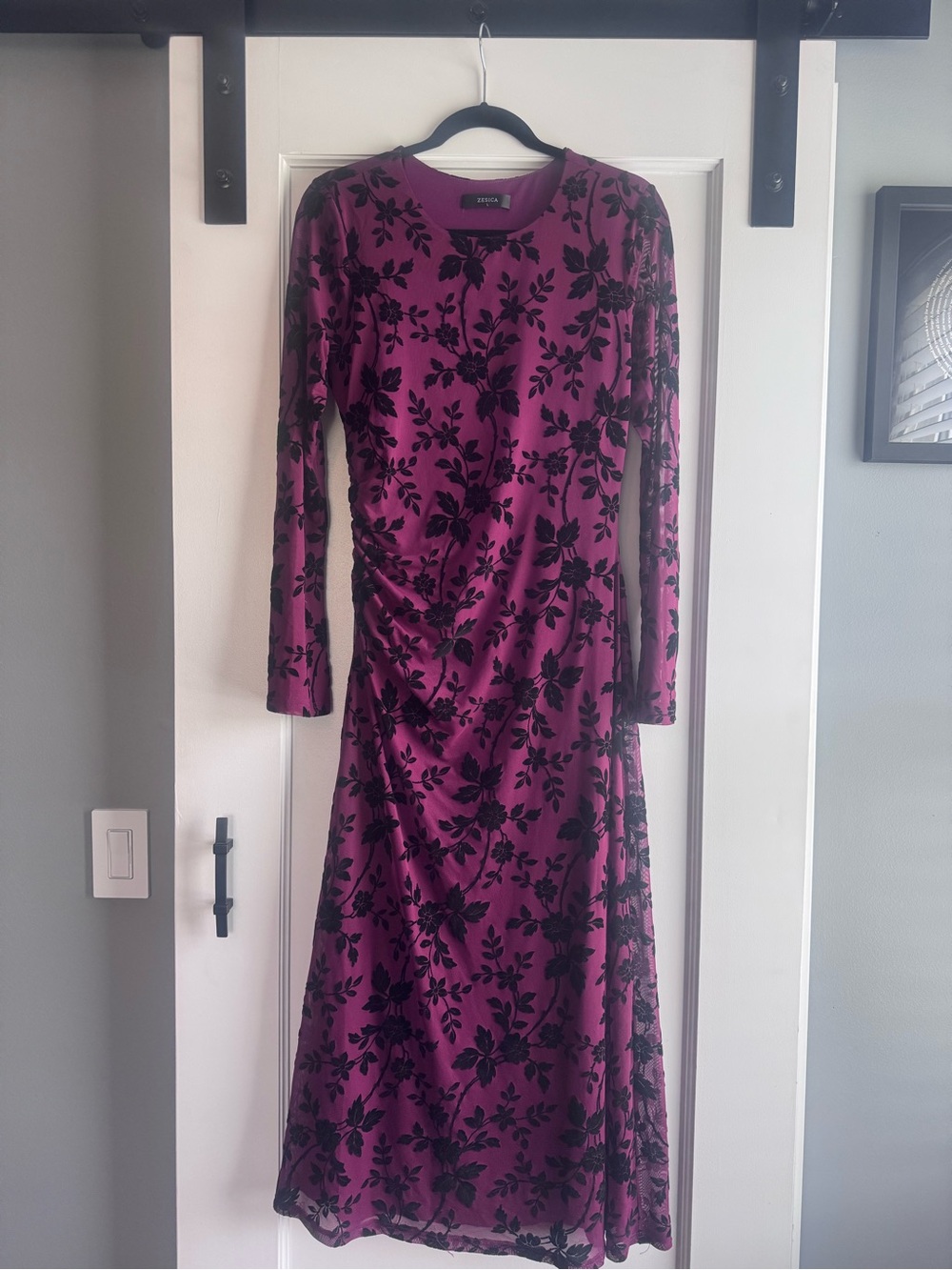 Zesica Long Sheer Sleeve Body-con Maxi Dress